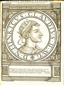 Henricus II Claudus, illustration from Imperatorum Romanorum Omnium Orientalium et Occidentalium Verissimae Imagines ex Antiquis Numismatis by Hans Rudolf Manuel Deutsch