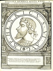 Henricus VI, illustration from Imperatorum Romanorum Omnium Orientalium et Occidentalium Verissimae Imagines ex Antiquis Numismatis