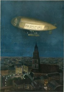 Parseval Airship over Berlin by Hans Rudolf Schulze
