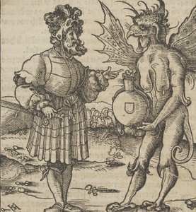 The Devil Offering Poison to a Knight, from Hymmelwagen auff dem, wer wol lebt..., 1517