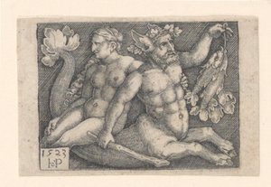 A Triton and a Nymph by Hans Sebald Beham
