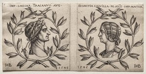 Busts of Emperor Trajan and Domitia Calvilla by Hans Sebald Beham