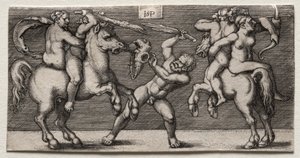 Combat of Three Men by Hans Sebald Beham