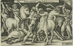 Hercules and the Centaurs, from Labors of Hercules by Hans Sebald Beham