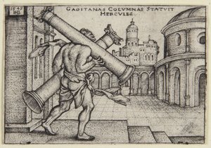 Hercules and the Pillars by Hans Sebald Beham