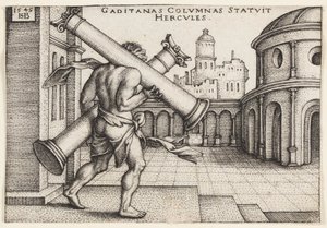 Hercules with the Pillars of Hercules by Hans Sebald Beham