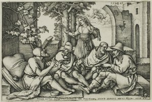 Job Conversing with His Friends by Hans Sebald Beham