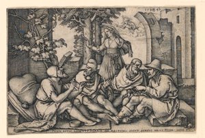 Job Conversing with his Friends by Hans Sebald Beham