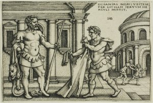 Lichas Bringing the Garment of Nessus to Hercules, from The Labors of Hercules by Hans Sebald Beham