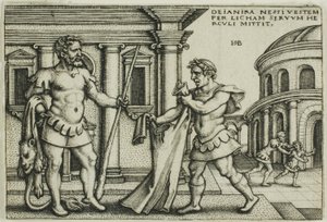 Lichas Bringing the Garment of Nessus to Hercules, from The Labors of Hercules by Hans Sebald Beham