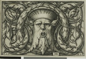 Ornament with a Mask by Hans Sebald Beham
