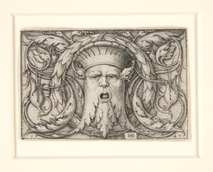 Panel with a Mascaron (ornament with a mask) by Hans Sebald Beham
