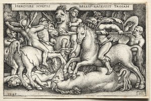 The Labors of Hercules: Hercules Conquering Troy by Hans Sebald Beham