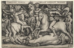 The Labors of Hercules: Hercules Conquering Troy, 1545 by Hans Sebald Beham