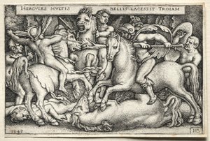 The Labors of Hercules: Hercules Conquering Troy by Hans Sebald Beham