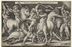 Hercules Defeating the Centaurs by Hans Sebald Beham