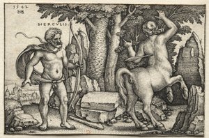 The Labors of Hercules: Hercules Shooting Nessus by Hans Sebald Beham