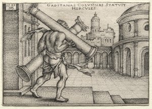 The Labors of Hercules: Hercules and the Columns of Gades by Hans Sebald Beham