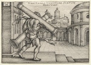 The Labors of Hercules: Hercules and the Columns of Gades by Hans Sebald Beham