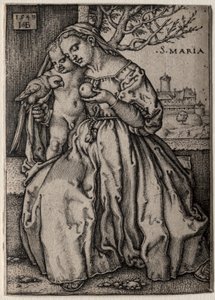 Virgin with the Parrot by Hans Sebald Beham