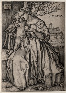 Virgin with the Parrot by Hans Sebald Beham