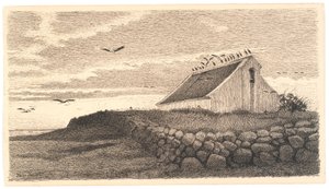 Motif from Karup. The Storks Gather for the Journey. Sunset Time by Hans Smidth