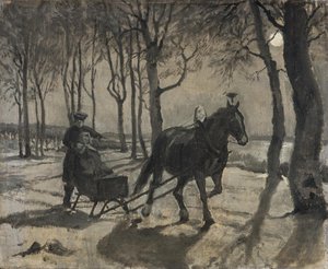 The Sleighing to Fussingø by Hans Smidth