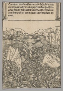 Battle of Hainaut, plate 3 from Historical Scenes from the Life of Emperor Maximilian I from the Triumphal Arch by Hans Springinklee