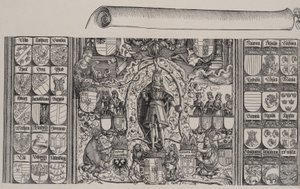 The Upper Portion of the Genealogy of Maximilian, with the Right Edge of the Scroll by Hans Springinklee