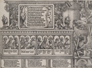 The Upper Section of the Left Portal, with the Inscription on a Lion Skin, a Frieze with B...