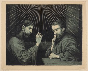 Christ and Nicodemus by Hans Thoma