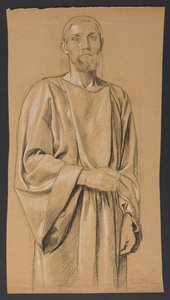 Christ Presented to the Knees in a Standing Position, En Face by Hans Thoma