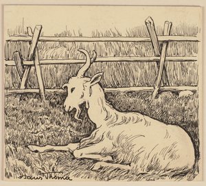 Drawing for the Primer: Goat by Hans Thoma
