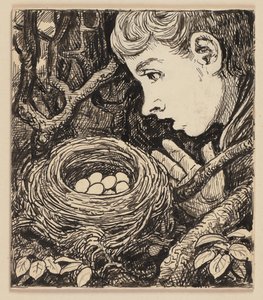 Drawing for the Primer: Nest by Hans Thoma