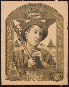 "Mercury Year Ruler". Mercury as Ruler of the Year. Designs for "Eternal Calendar in Pictures", Part II, 1901 by Hans Thoma