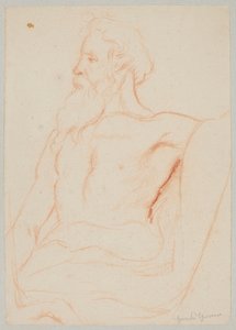 Half-Naked Old Man with a Beard by Hans Thoma