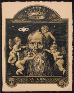 “Saturn, Ruler of the Year”. Saturn as ruler of the year. Designs for the “Perpetual Picture Calendar”, Part II (Perpetual Picture Calendar) by Hans Thoma