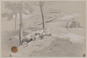 Cut Tree at the Edge of the Forest by Hans Thoma