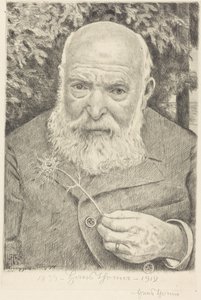 Self-Portrait VI with Flower by Hans Thoma