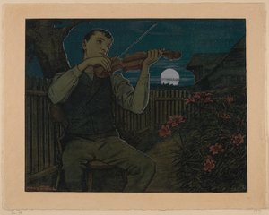Violinist in Moonlight by Hans Thoma