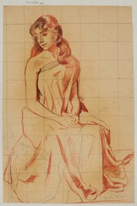 Study of a Young Woman Draped by Hans Thoma