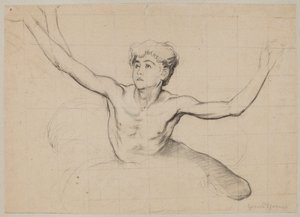 Study of a Half-Naked Youth with Outstretched Arms by Hans Thoma