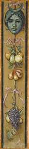 Wall Frieze from the Music Room of the Pringsheim House, Munich: Female Head with Moon Ornament, with Fruit Garland including Lemons, Figs, Grapes, to the right of Inv.-No. 1925