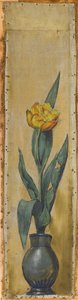 Wall Frieze from the Music Room of the Pringsheim House, Munich: Vase with Yellow Tulip
