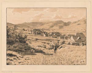 View of Bernau with Wanderer by Hans Thoma