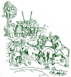 Armed farmers plot amongst themselves by Hans Tirol