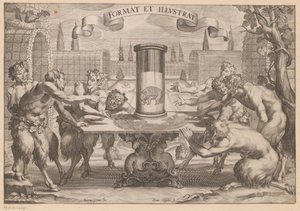 Satyrs Around an Anamorphosis of an Elephant by Hans Troschel