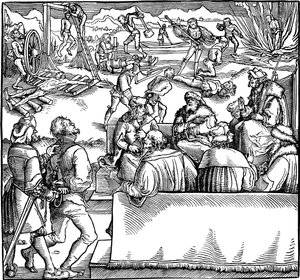 Court Session. Illustration from the Book Phisicke Against Fortune by Petrarch by Hans Weiditz the Younger
