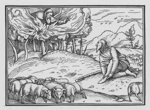 God Appears to Moses in a Burning Bush by Hans after Holbein the Younger