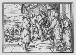 Pharaoh Chides Moses and Aaron for Their Message by Hans after Holbein the Younger